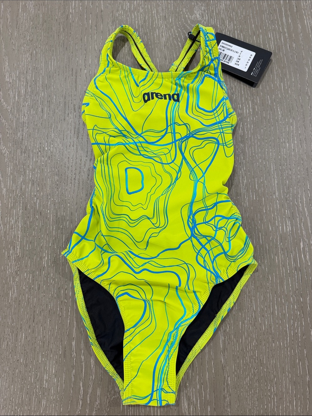 Arena Neon Yellow & Blue Contour One-Piece Swimsuit